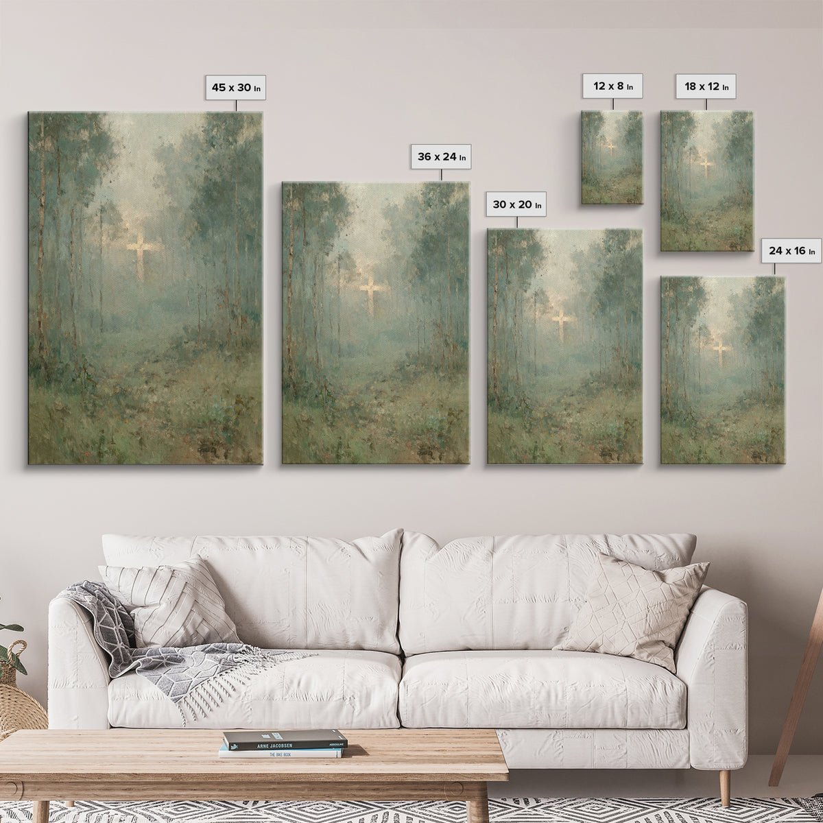 Forest Of Mercy – Framed Canvas Print – Christian Painting – Christian Wall Art – Christian Art Canvas – Moody Christian Art – Unique Chris
