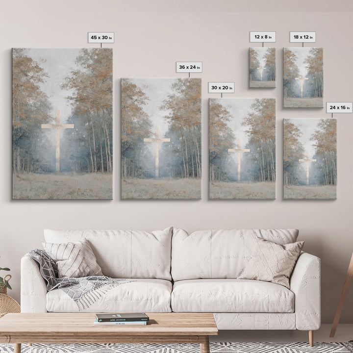 Stillness Of The Cross – Framed Canvas Print – Christian Painting – Christian Art Canvas – Christian Wall Art – Subtle Christian Art – Chri