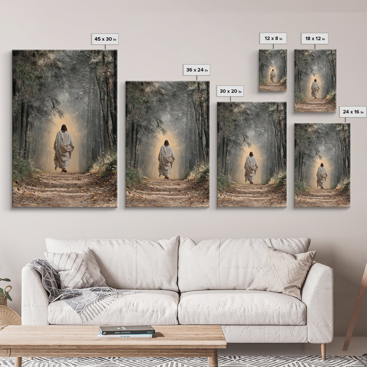 Sacred Journey – Framed Canvas Print – Jesus Painting – Christian Art Canvas – Christian Wall Art – Moody Christian Art – Large Christian P