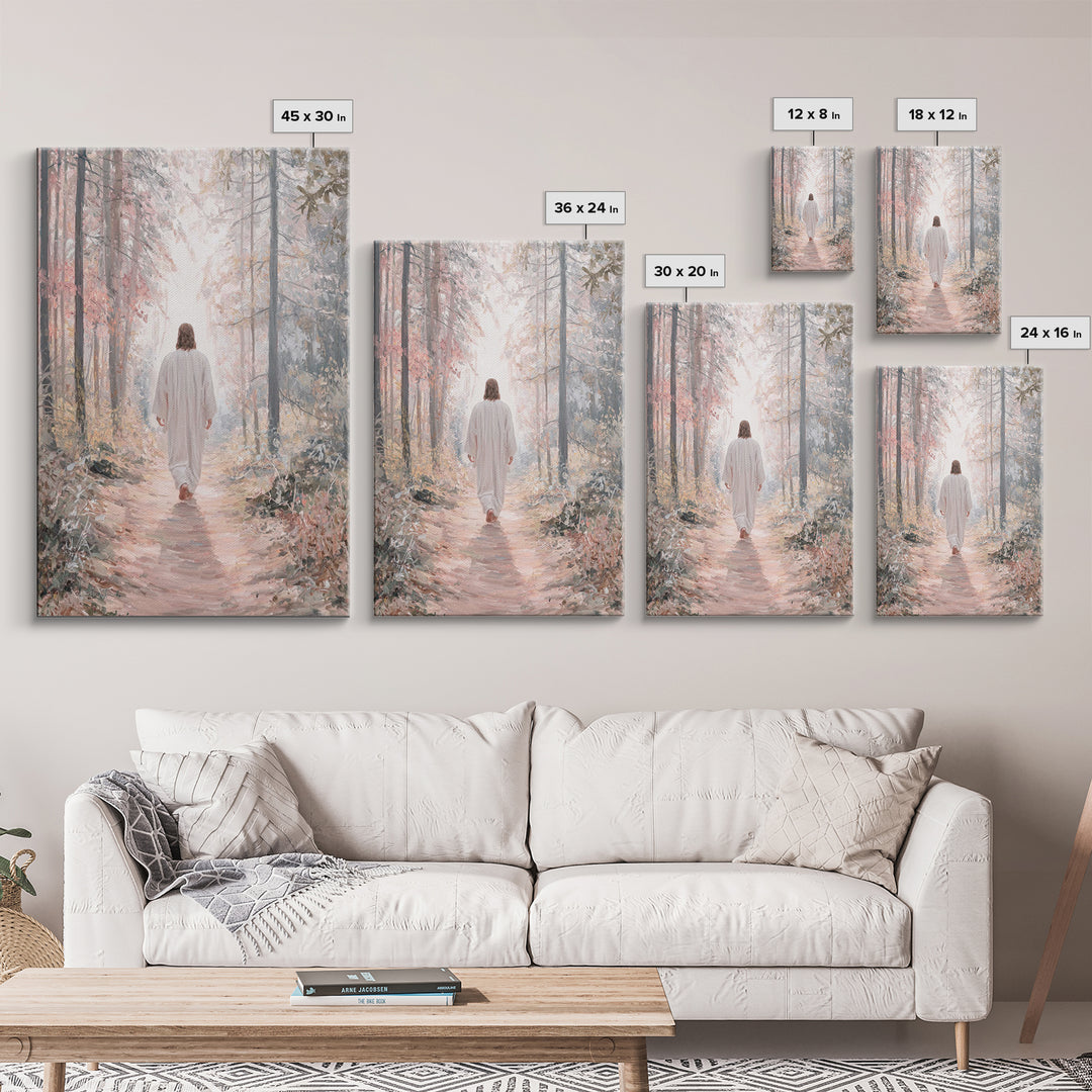Hallowed Path – Framed Canvas Print – Jesus Painting – Christian Wall Art – Christian Art Canvas – Subtle Christian Art – Moody Christian A