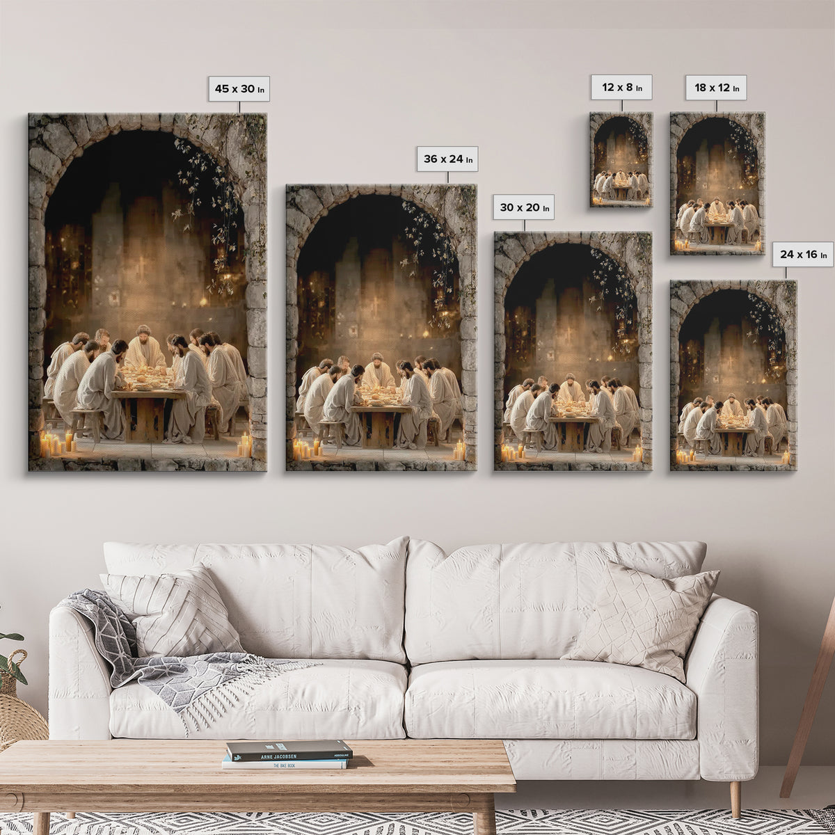 Sacred Table – Framed Canvas Print – Christian Art Canvas – Christian Wall Art – Jesus Painting – Christian Christmas Art – Vintage Christi
