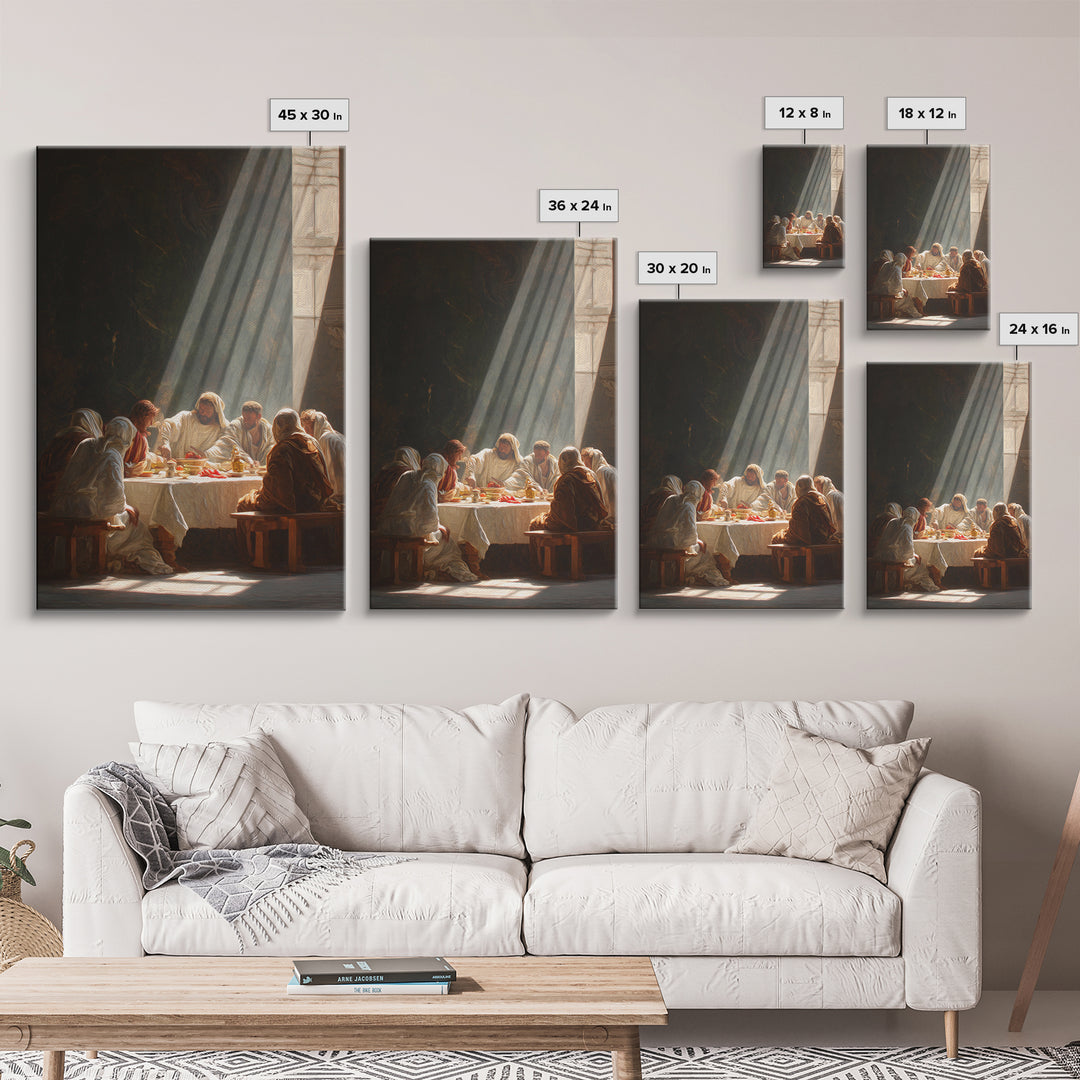 Light Of Communion – Framed Canvas Print – Christian Wall Art – Jesus Painting – Christian Art Canvas – Vintage Christian Art – Large Chris