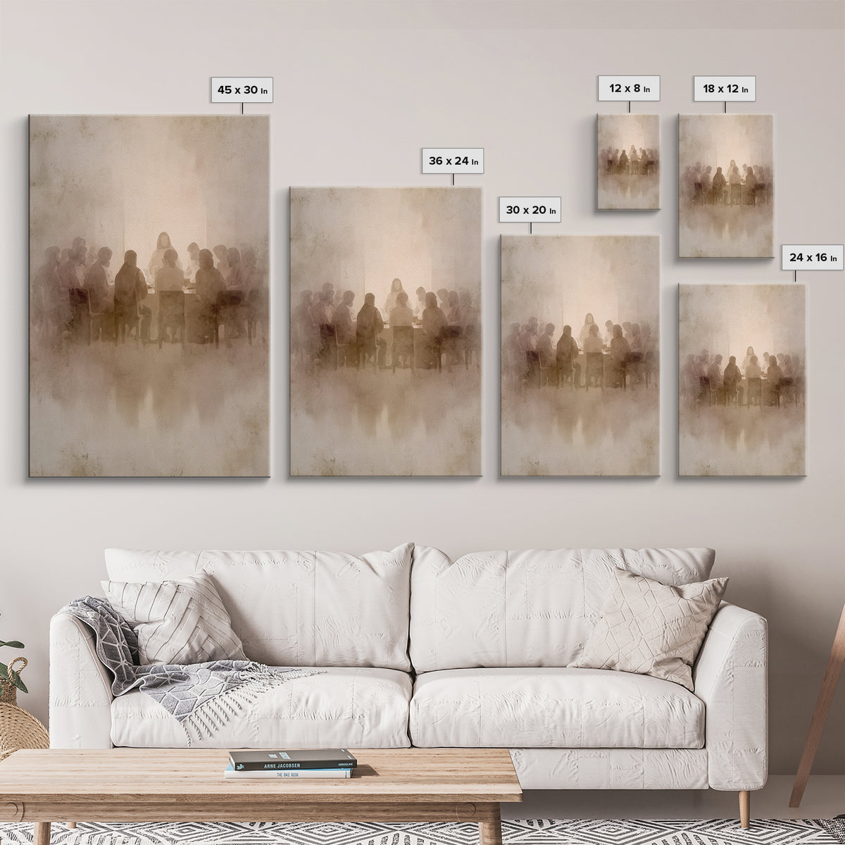 Sacred Gathering – Framed Canvas Print – Christian Art Canvas – Christian Wall Art – Jesus Painting – Minimalist Christian Art – Subtle Chr