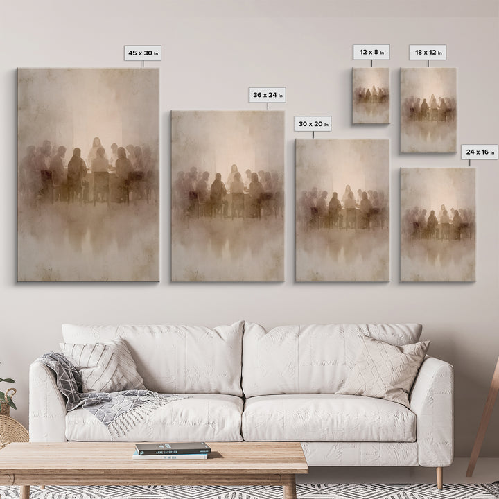 Sacred Gathering – Framed Canvas Print – Christian Art Canvas – Christian Wall Art – Jesus Painting – Minimalist Christian Art – Subtle Chr