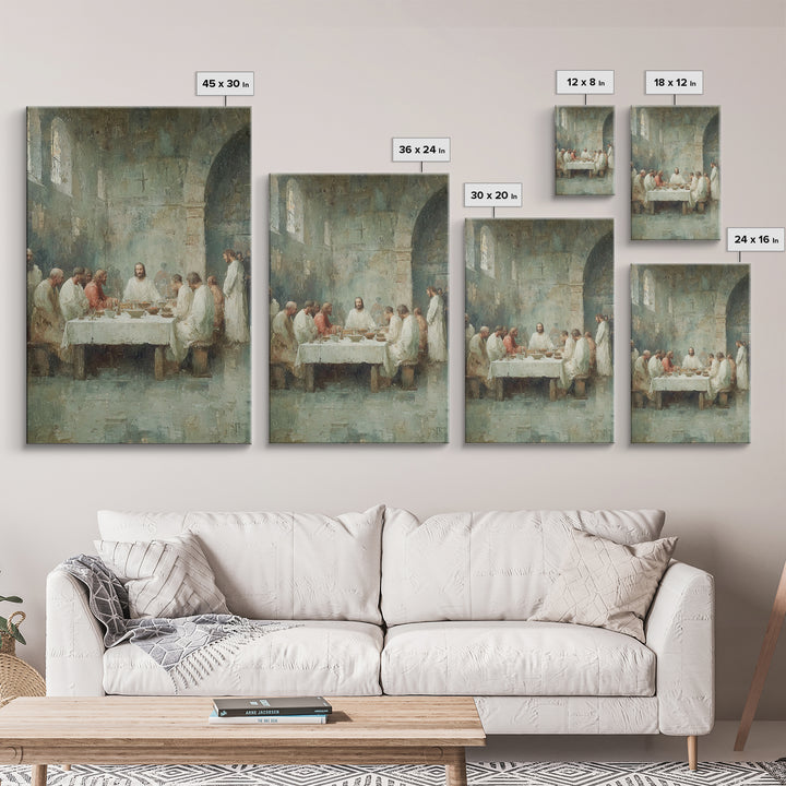 Table Of Fellowship – Framed Canvas Print – Christian Wall Art – Subtle Christian Art – Jesus Painting – Christian Art Canvas – Vintage Chr