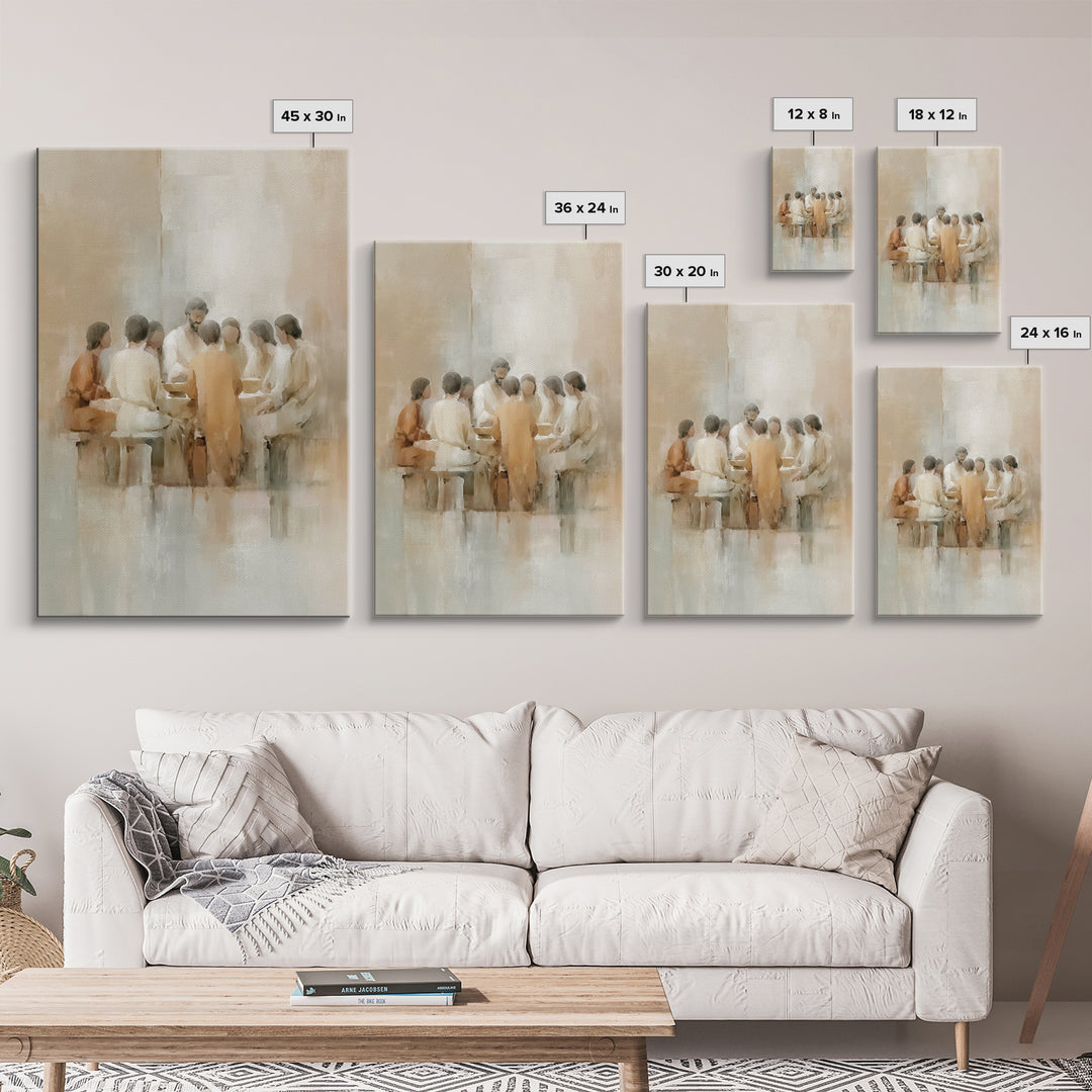 Soft Communion – Framed Canvas Print – Christian Art Canvas – Christian Paintings – Minimalist Christian Art – Christian Wall Art – Christi
