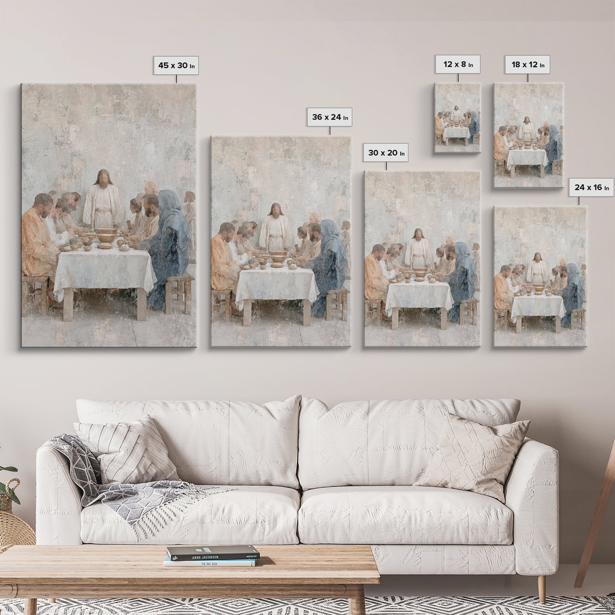 Quiet Supper – Framed Canvas Print – Christian Wall Art – Christian Art Canvas – Subtle Christian Art – Jesus Painting – Christian Art Work
