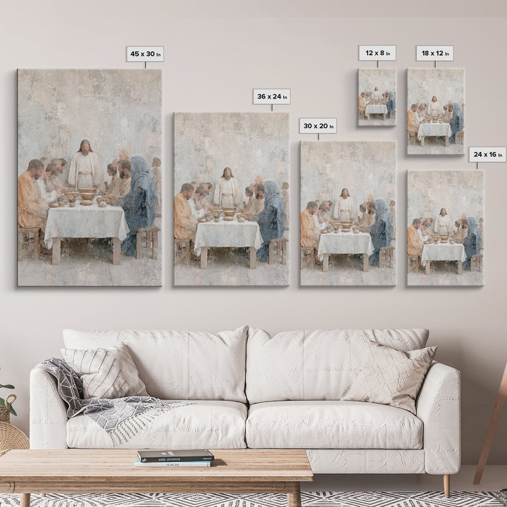 Quiet Supper – Framed Canvas Print – Christian Wall Art – Christian Art Canvas – Subtle Christian Art – Jesus Painting – Christian Art Work