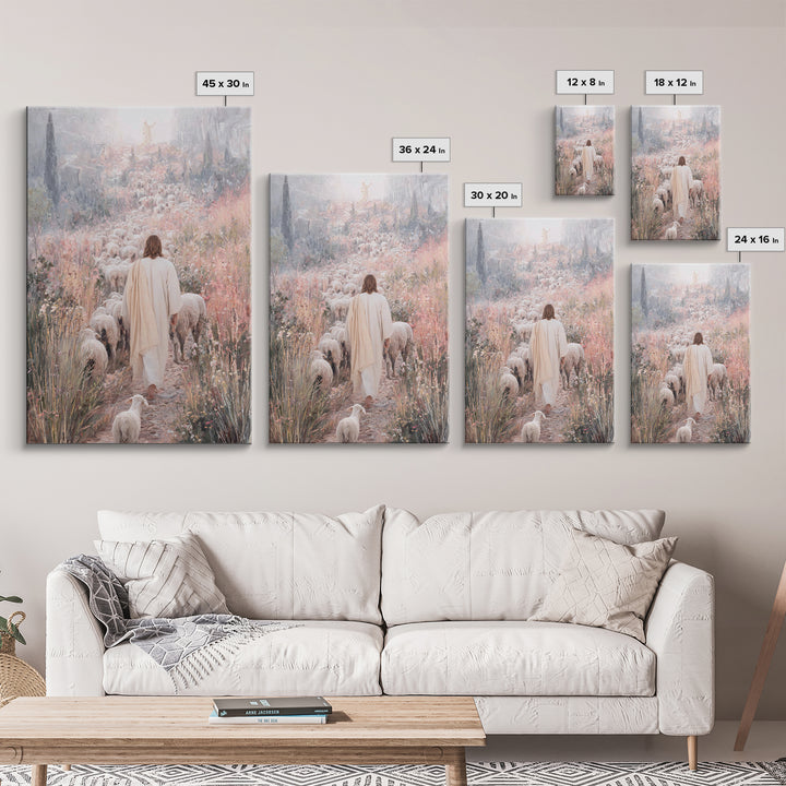 Path Of Mercy – Framed Canvas Print – Christian Wall Art – Jesus Painting – Christian Art Canvas – Pastoral Scenery – Christian Christmas A