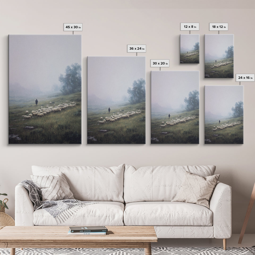Hillside Light – Framed Canvas Print – Christian Wall Art – Jesus Painting – Modern Christian Art – Christian Decor – Christmas Art Prints