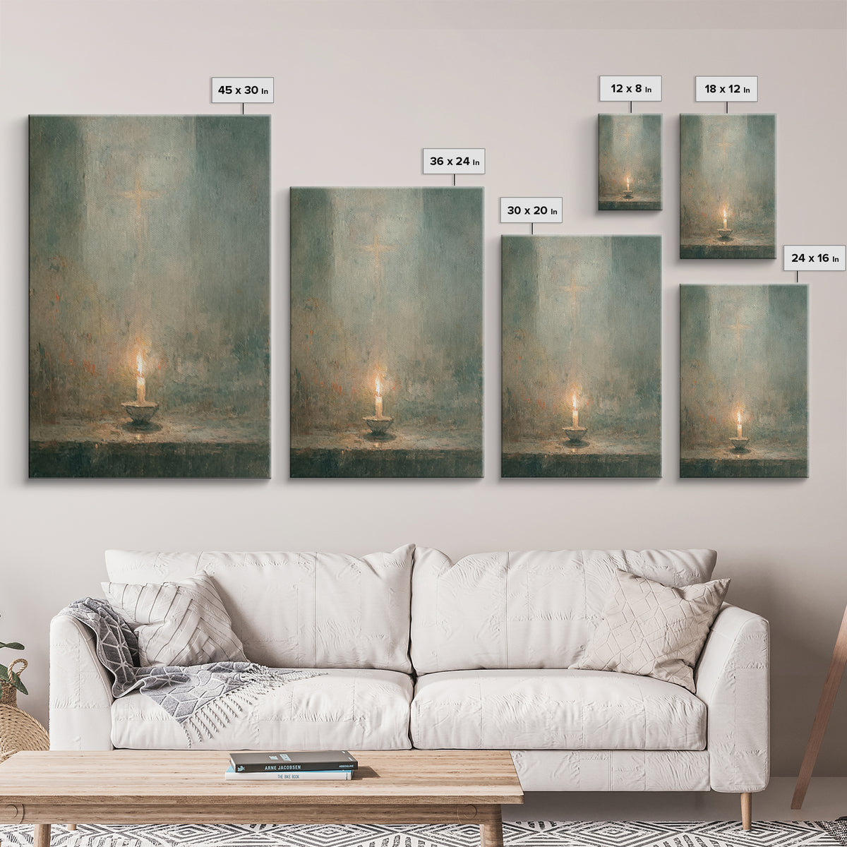 Sacred Candle Glow – Framed Canvas Print – Christian Wall Art – Christian Decor – Christian Art Canvas – Minimalist Christian Art – Christi