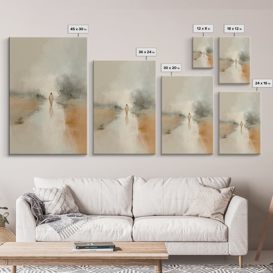 Sacred Stillness – Framed Canvas Print – Christian Art Canvas – Christian Painting – Subtle Christian Art – Modern Christian Art – Christma