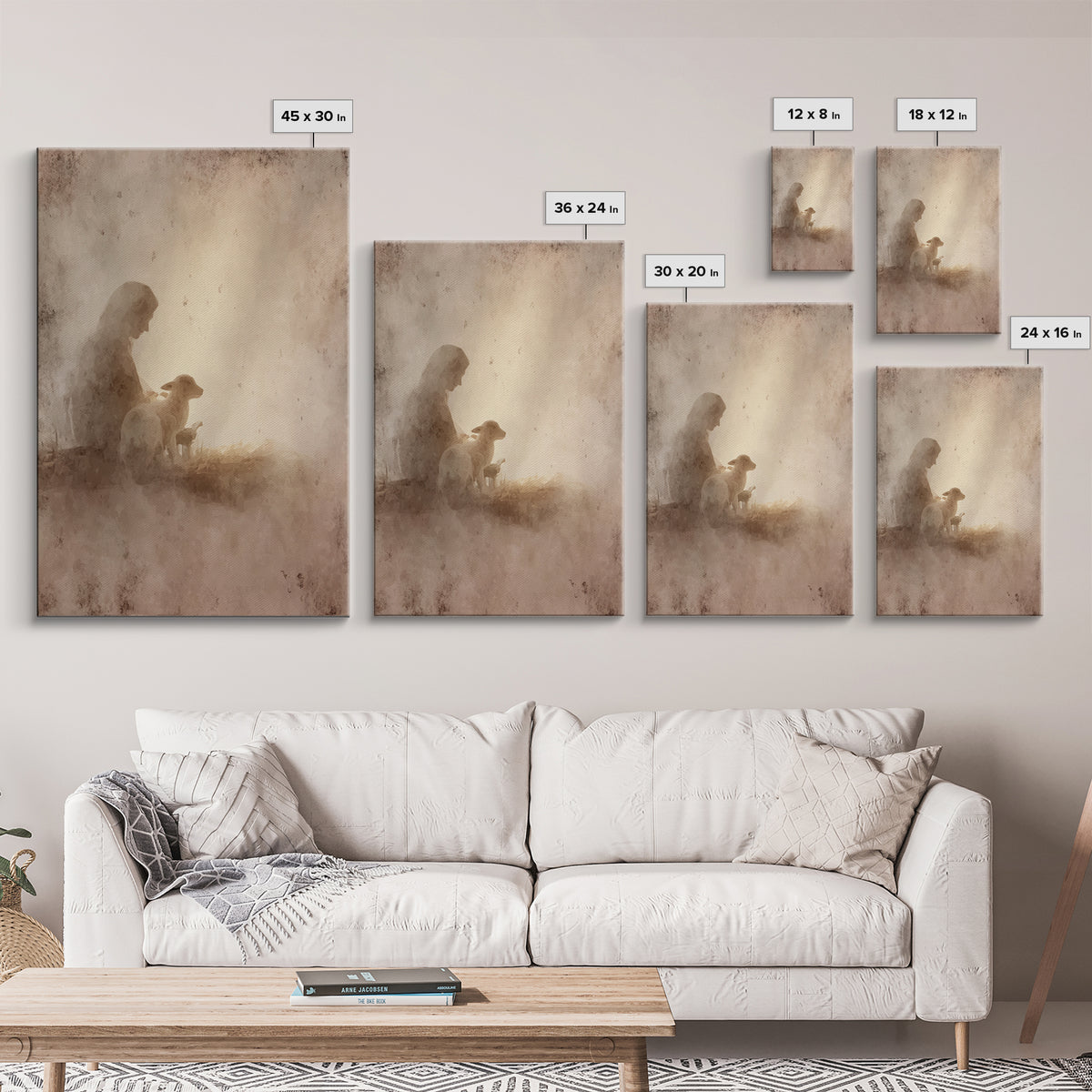 Gentle Guardian – Framed Canvas Print – Christian Art Canvas – Christian Wall Art – Christmas Art – Subtle Christian Art – Christian Decor