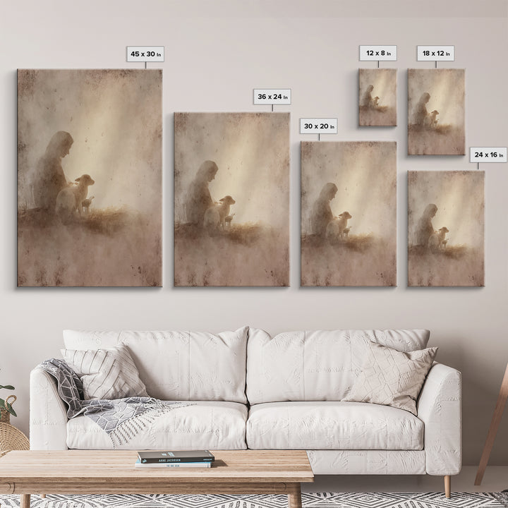 Gentle Guardian – Framed Canvas Print – Christian Art Canvas – Christian Wall Art – Christmas Art – Subtle Christian Art – Christian Decor