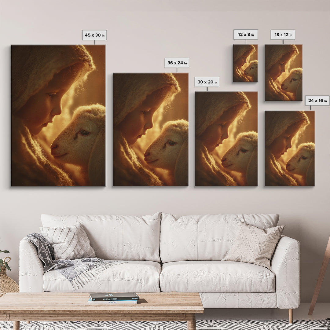 Warm Compassion – Framed Canvas Print – Christian Wall Art – Christian Art Canvas – Christian Art Print – Christmas Art – Christian Gift