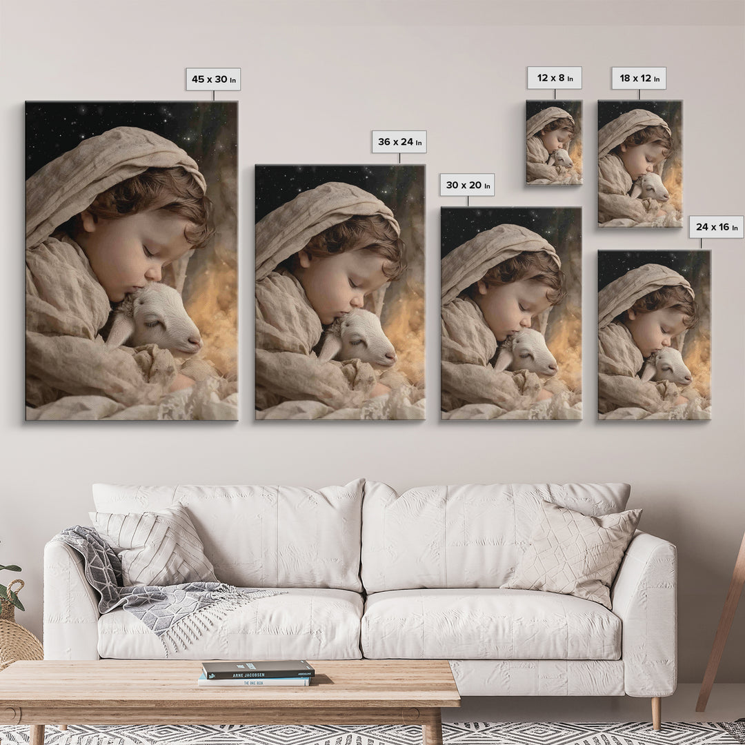 Starry Night Care – Framed Canvas Print – Christian Art Canvas – Christian Wall Art – Christmas Art – Christian Decor – Christian Art Print