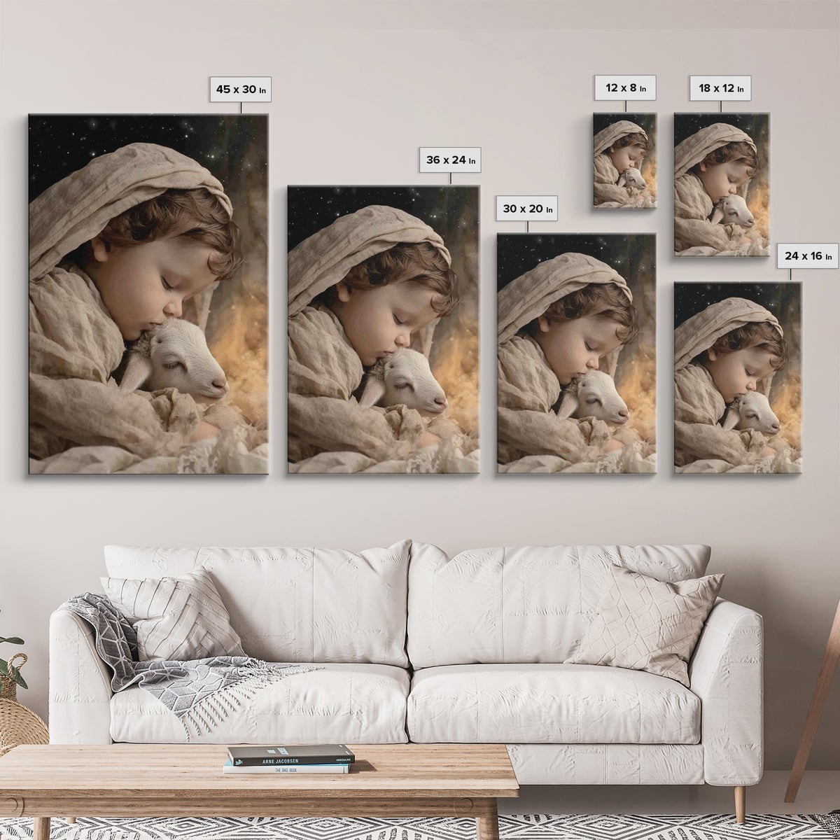 Starry Night Care – Framed Canvas Print – Christian Art Canvas – Christian Wall Art – Christmas Art – Christian Decor – Christian Art Print