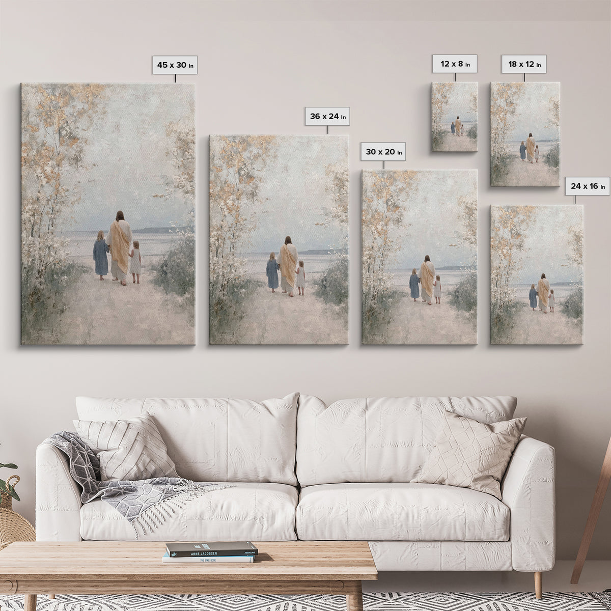 Path Of Light – Framed Canvas Print – Christian Art Canvas – Jesus Painting – Christian Wall Art – Christian Christmas Art