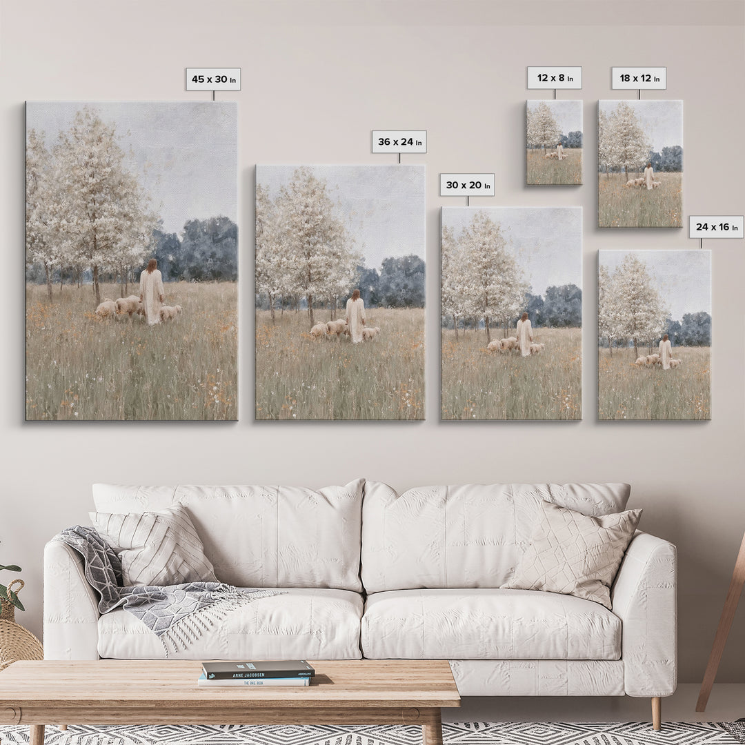 Shepherds Of Peace, Framed Canvas Print, Christian Wall Art, Christian Art Canvas, Jesus Painting, Christian Art Gift, Christian Gift Ideas