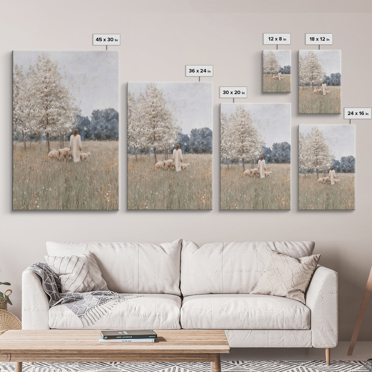 Shepherds Of Peace, Framed Canvas Print, Christian Wall Art, Christian Art Canvas, Jesus Painting, Christian Art Gift, Christian Gift Ideas