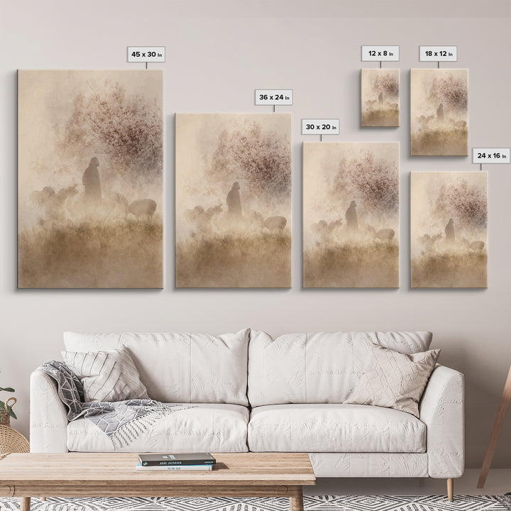 Light Of The Meadow – Framed Canvas Print – Christian Wall Art – Christian Art Canvas – Christian Gift Ideas – Jesus Painting – Christian A