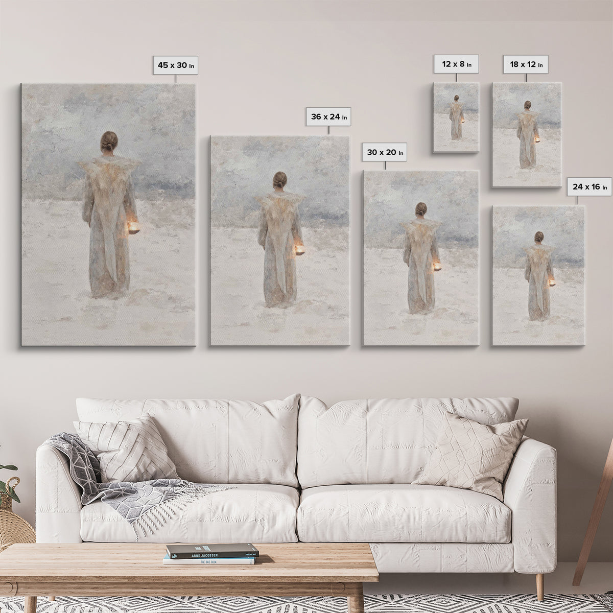 Guardian Of Stillness – Framed Canvas Print – Minimalist Christian Art – Christian Wall Art – Subtle Christian Art – Christian Art Canvas –