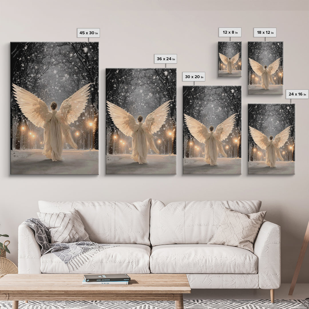 Wings Of The Night – Framed Canvas Print – Christian Wall Art – Christmas Art – Large Christian Art – Christian Art Canvas – Christian Chri