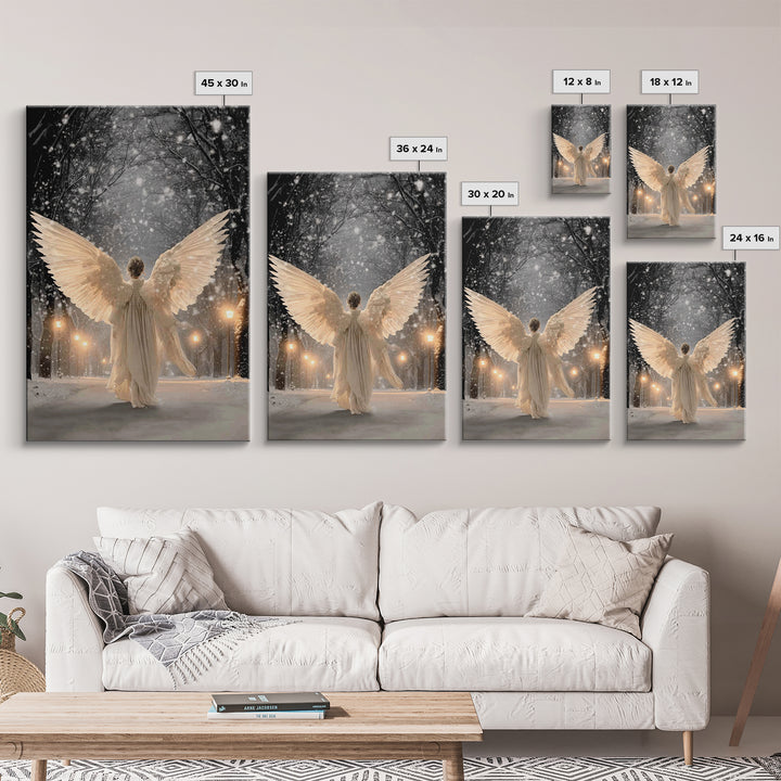 Wings Of The Night – Framed Canvas Print – Christian Wall Art – Christmas Art – Large Christian Art – Christian Art Canvas – Christian Chri