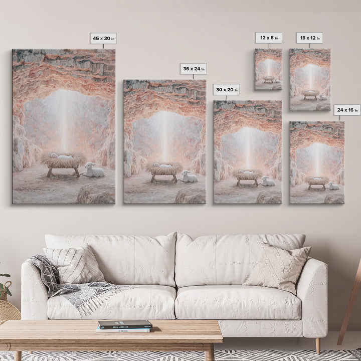 Manger Of Glory – Framed Canvas Print – Christian Christmas Art – Christian Wall Art – Christian Art Canvas – Birth Of Jesus Painting – Chr