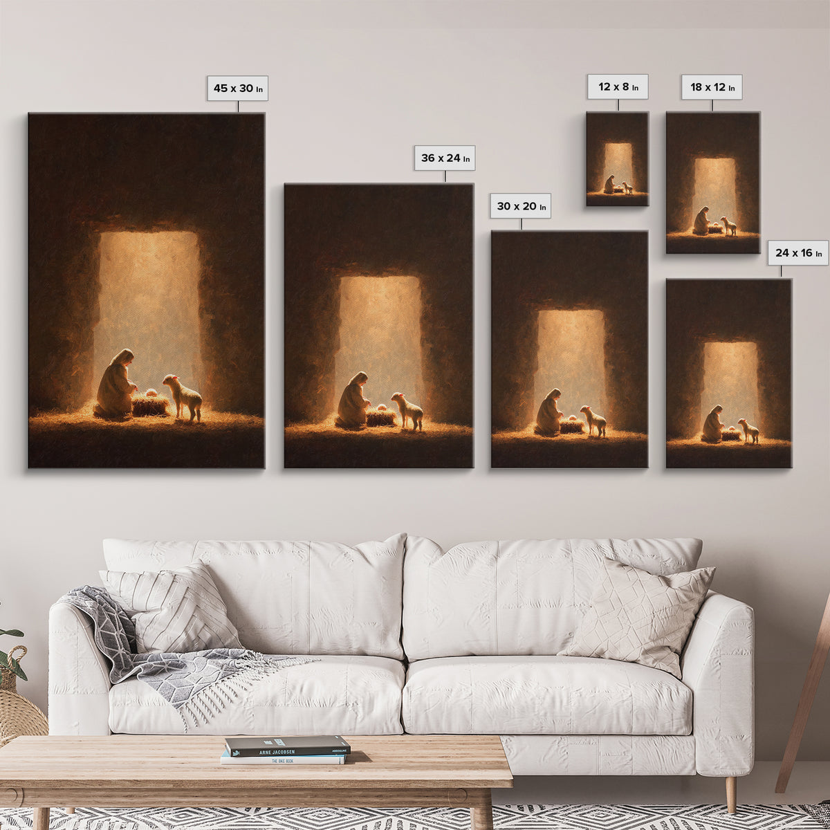Humble Nativity – Framed Canvas Print – Christian Art Canvas – Christian Wall Art – Christmas Art – Christian Christmas Art – Christian Dec