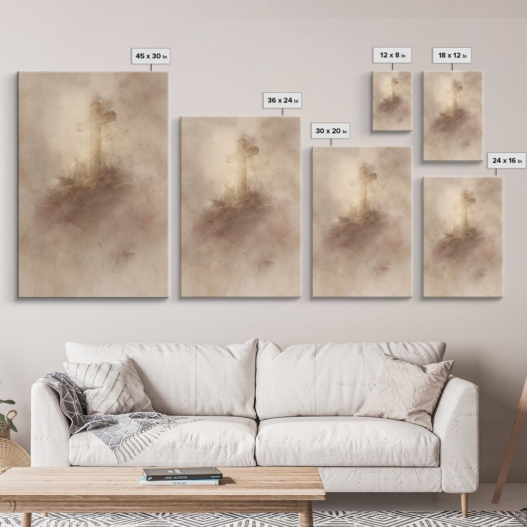 Veil Of Faith | Framed Canvas Print | Minimalist Christian Art | Christian Wall Art | Subtle Christian Art | Christian Decor