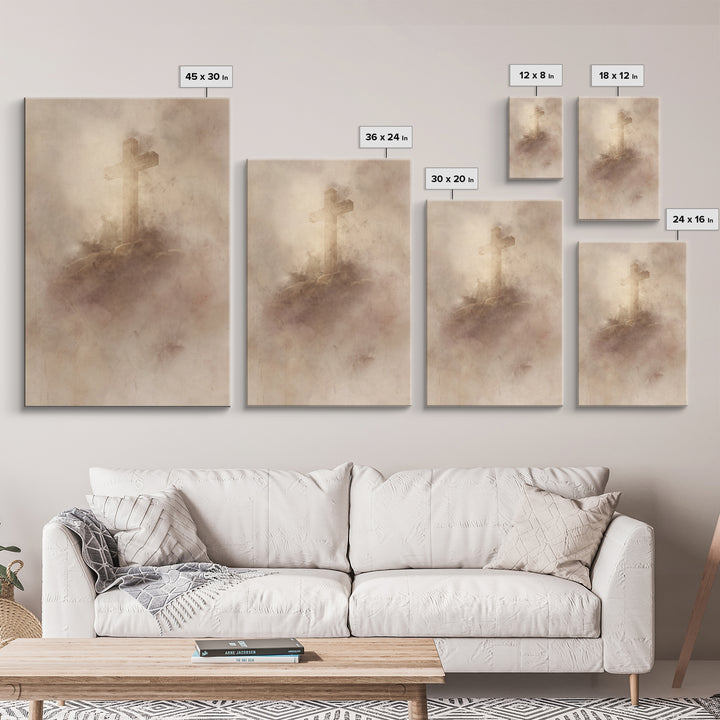 Veil Of Faith | Framed Canvas Print | Minimalist Christian Art | Christian Wall Art | Subtle Christian Art | Christian Decor