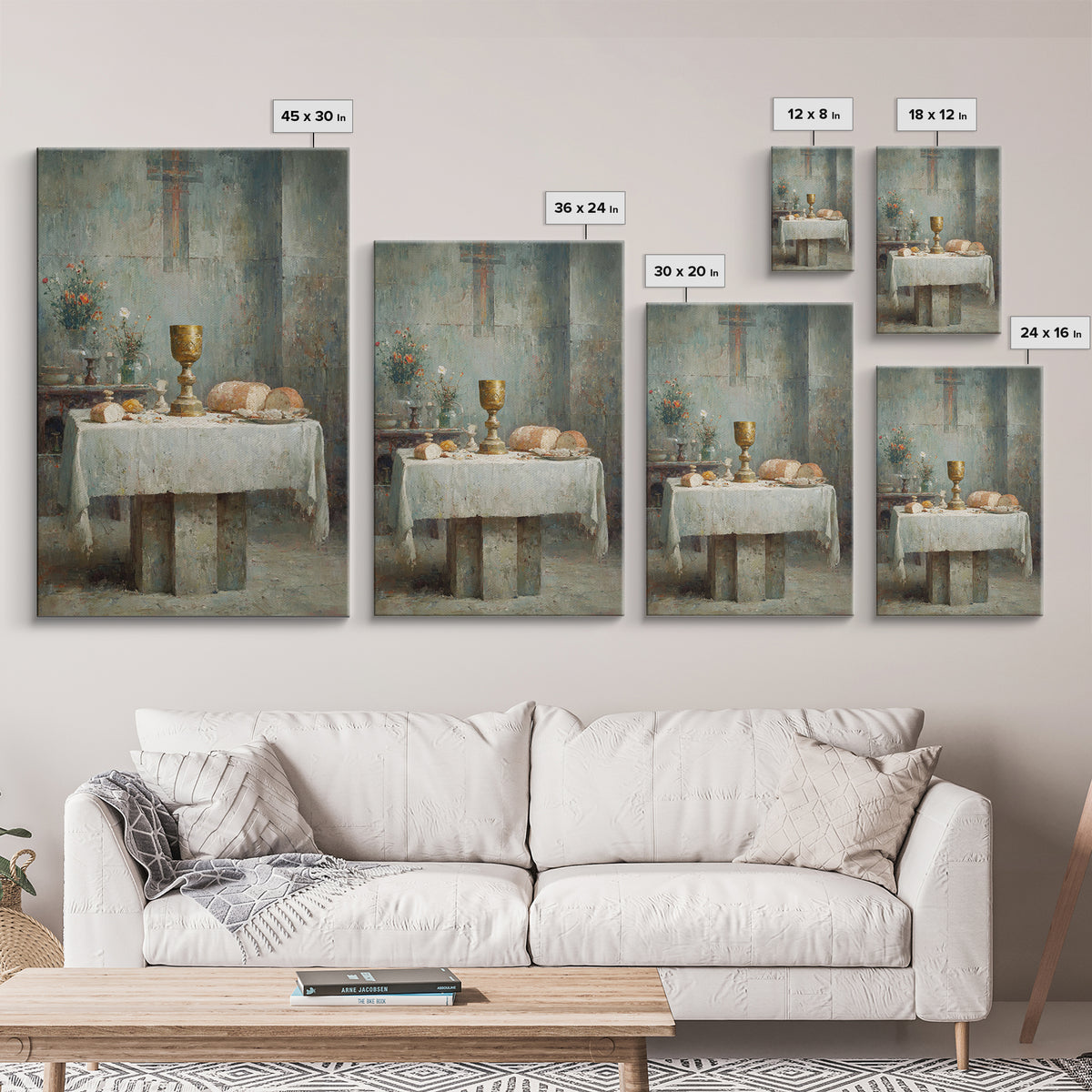 Table Of Grace | Framed Canvas Print | Christian Art Canvas | Christian Wall Art | Vintage Christian Art | Christian Art Gift