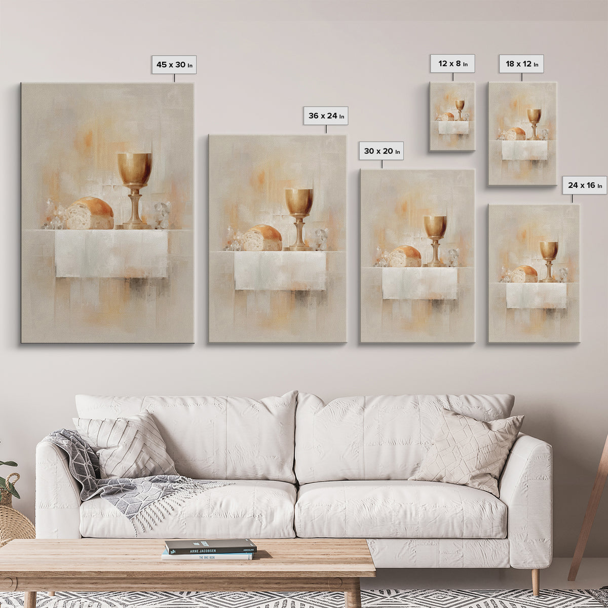 Holy Offering Light, Framed Canvas Print, Christian Wall Art, Minimalist Christian Art, Christian Art Print, Subtle Christian Paintings