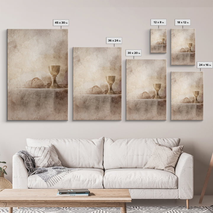 Quiet Communion Table | Framed Canvas Print | Christian Art Work | Christian Wall Art | Subtle Christian Art | Christian Decor