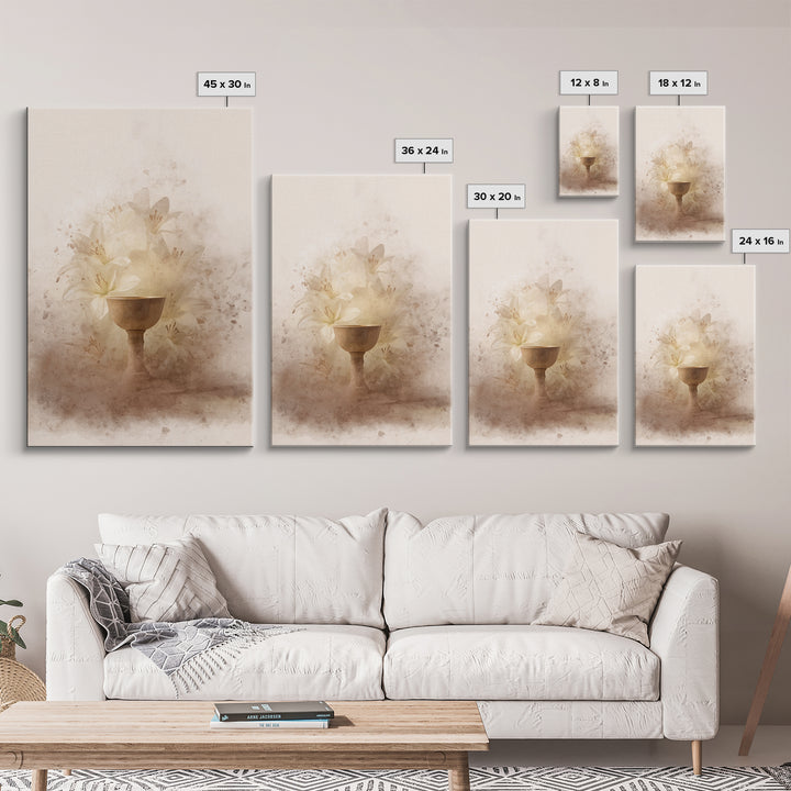 Lily Cup Blessing – Framed Canvas Print – Christian Wall Art – Christian Art Canvas – Unique Christian Art – Christian Decoration