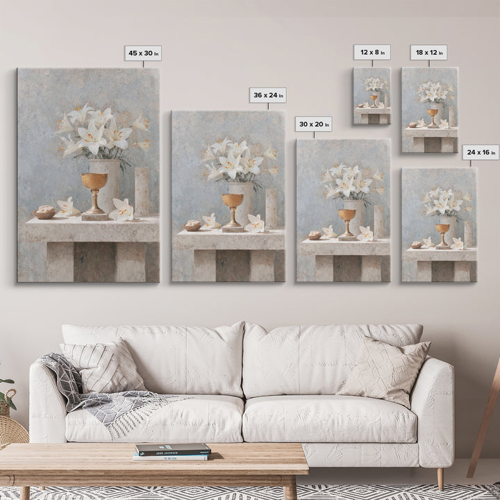 Lily Altar Grace | Framed Canvas Print | Christian Wall Art | Christian Art Painting | Christian Art Canvas | Christian Gift