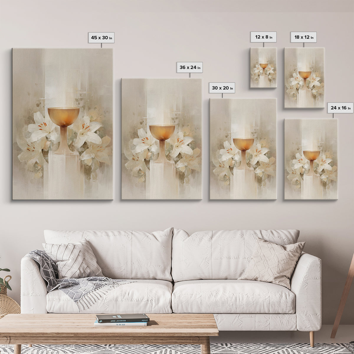 Radiant Chalice Bloom, Framed Canvas Print, Christian Wall Art, Christian Art Canvas, Modern Christian Painting, Christian Gift Ideas