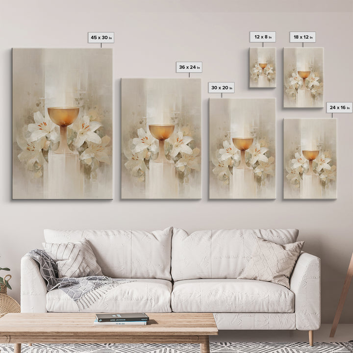 Radiant Chalice Bloom, Framed Canvas Print, Christian Wall Art, Christian Art Canvas, Modern Christian Painting, Christian Gift Ideas