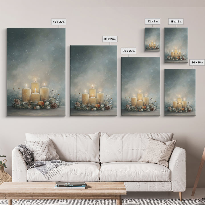 Winter Sanctuary Glow - Framed Canvas Print - Christian Wall Art - Christmas Art - Christian Christmas Art - Christian Decor - Christian Ar