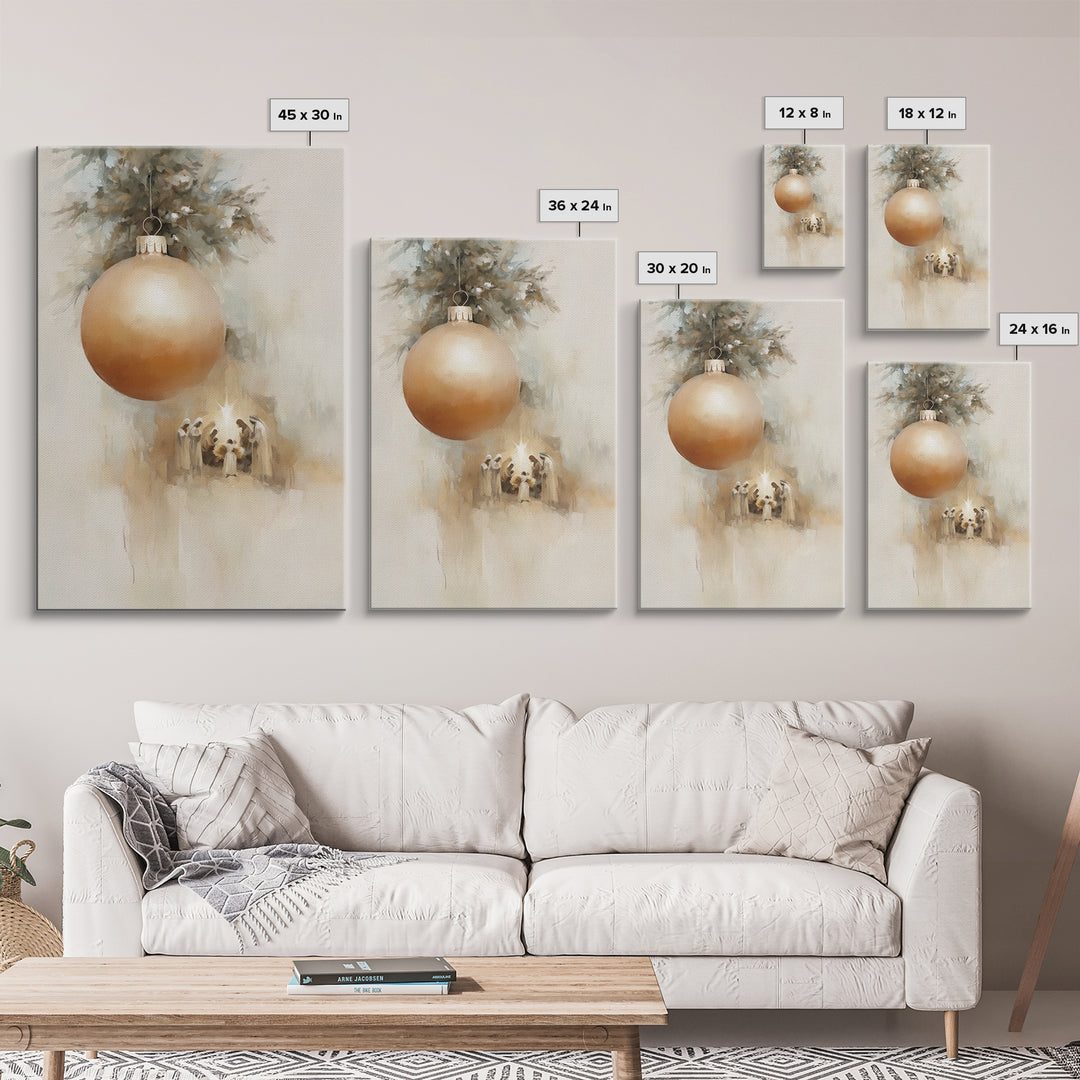 Holy Dawn Glow – Framed Canvas Print – Christian Christmas Art – Christmas Wall Art – Framed Christmas Art – Christian Decor – Christmas Ca