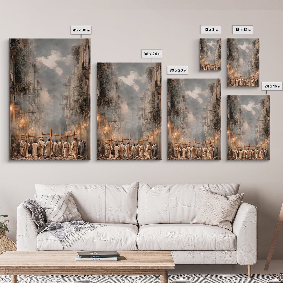 Crosses Of Hope – Framed Canvas Print – Christian Wall Art – Christian Art Canvas – Christian Painting – Large Christian Art – Christian De