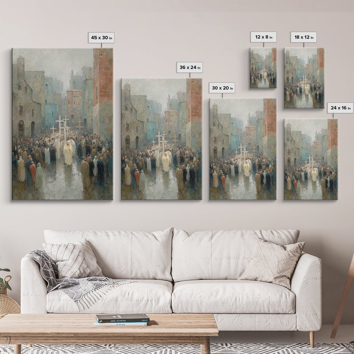 Procession Of Faith – Framed Canvas Print – Christian Art Canvas – Christian Wall Art – Vintage Christian Art – Christian Painting – Christ