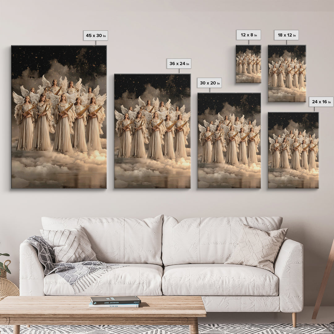 Heavenly Praise – Framed Canvas Print – Christian Wall Art – Christian Art Canvas – Angel Art – Christian Painting – Christian Decor For Ho
