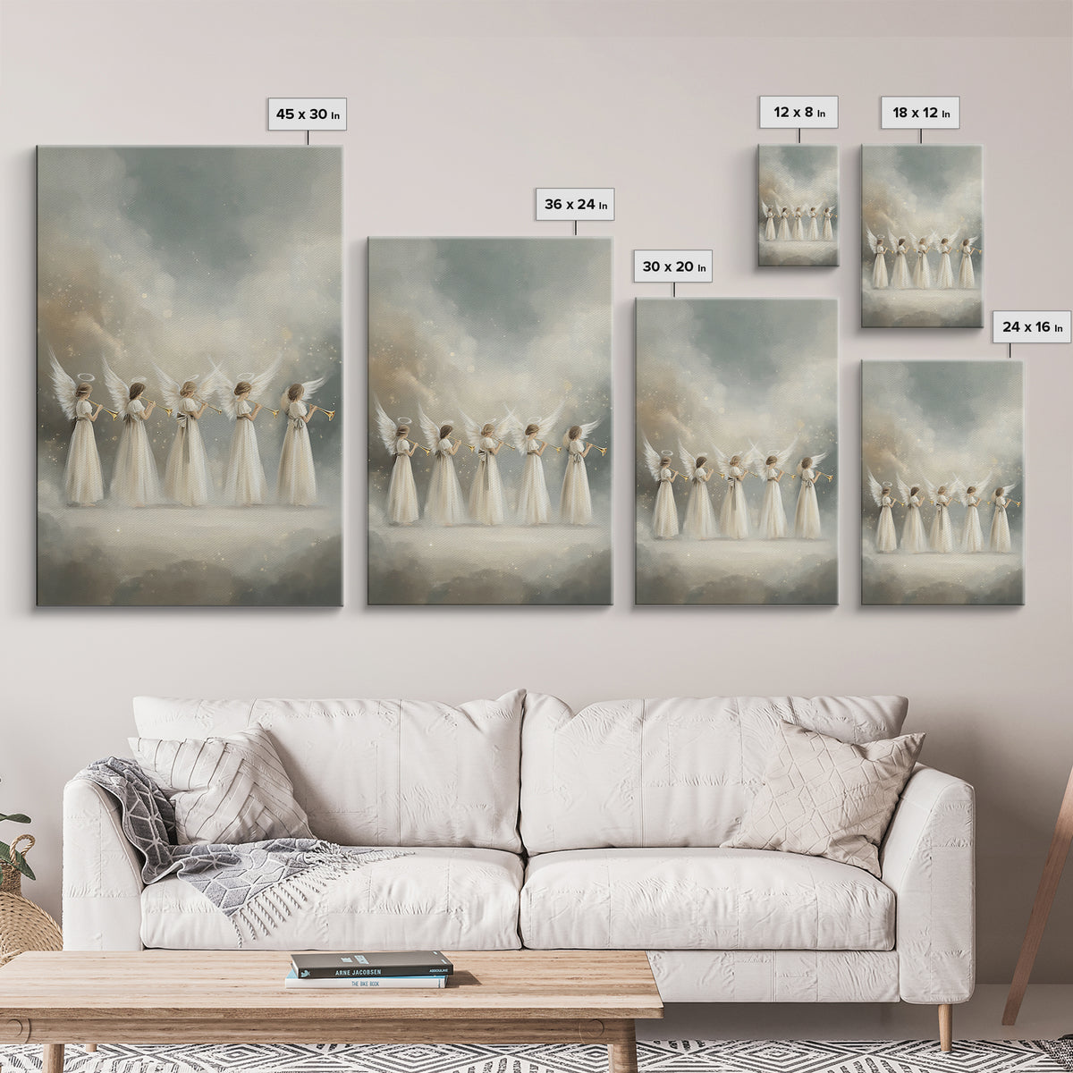 Trumpets Of Glory – Framed Canvas Print – Christian Art – Angel Art – Christian Wall Art – Christian Art Canvas – Christian Christmas Art