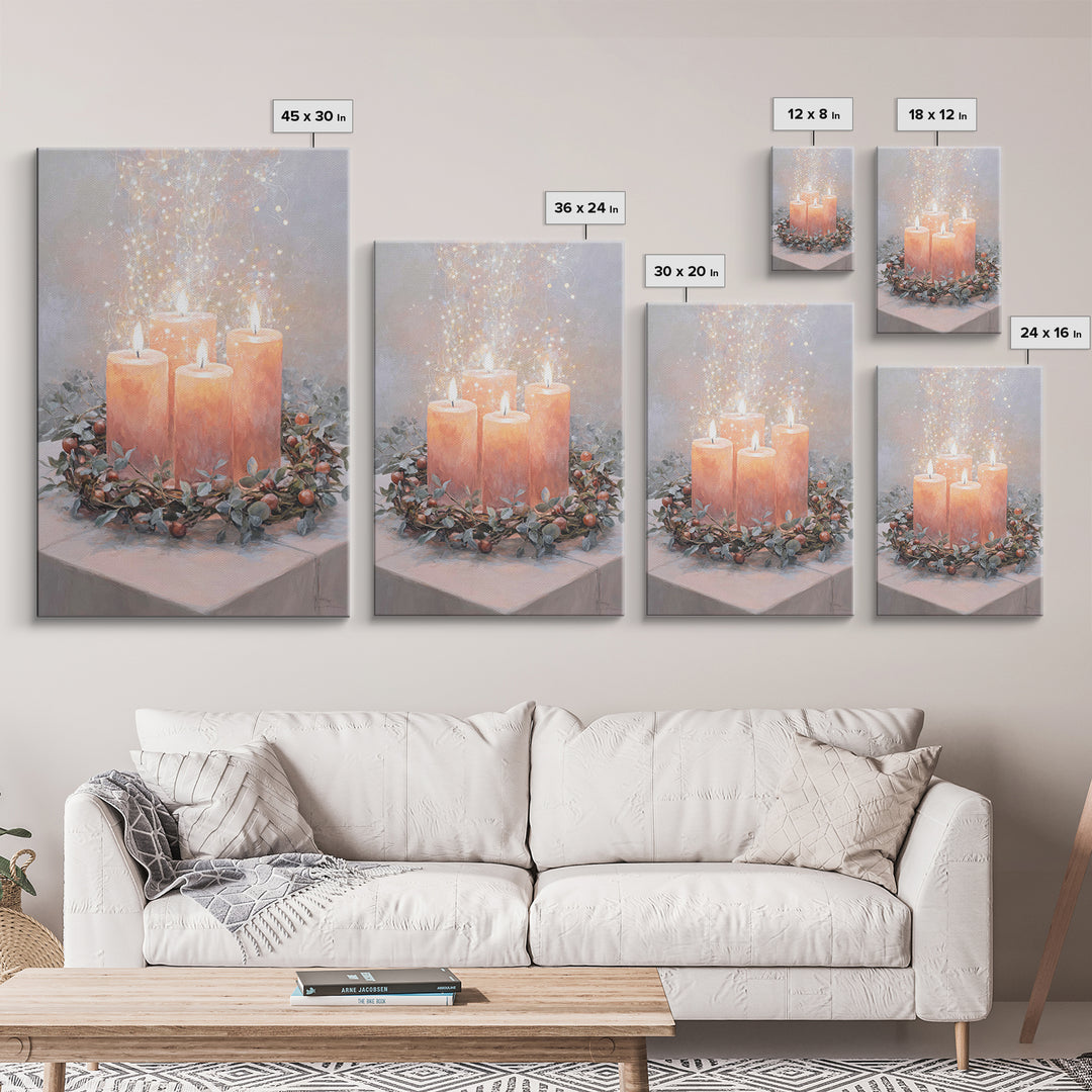 Graceful Advent Flame - Framed Canvas Print - Christian Decor - Christian Art Canvas - Christmas Art - Christian Wall Art - Christian Chris