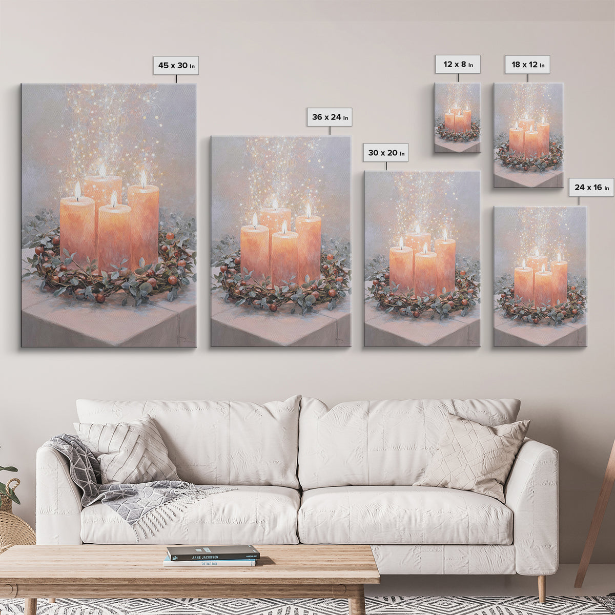 Graceful Advent Flame - Framed Canvas Print - Christian Decor - Christian Art Canvas - Christmas Art - Christian Wall Art - Christian Chris