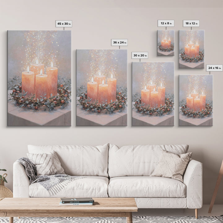 Graceful Advent Flame - Framed Canvas Print - Christian Decor - Christian Art Canvas - Christmas Art - Christian Wall Art - Christian Chris