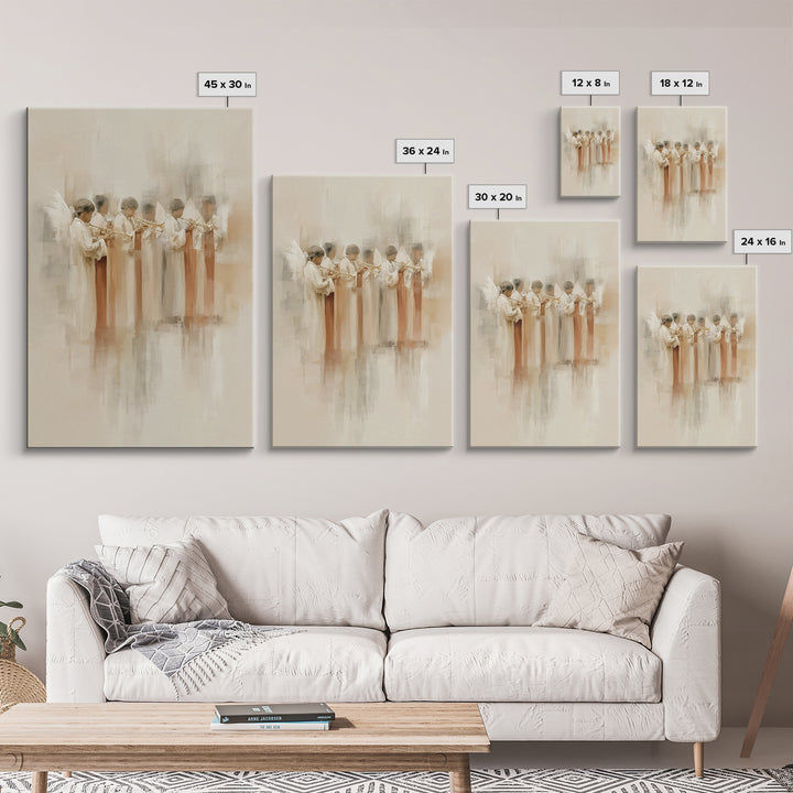 Celestial Heralds – Framed Canvas Print – Christian Art Canvas – Angel Art – Christian Wall Art – Modern Christian Art – Christian Gift Ide