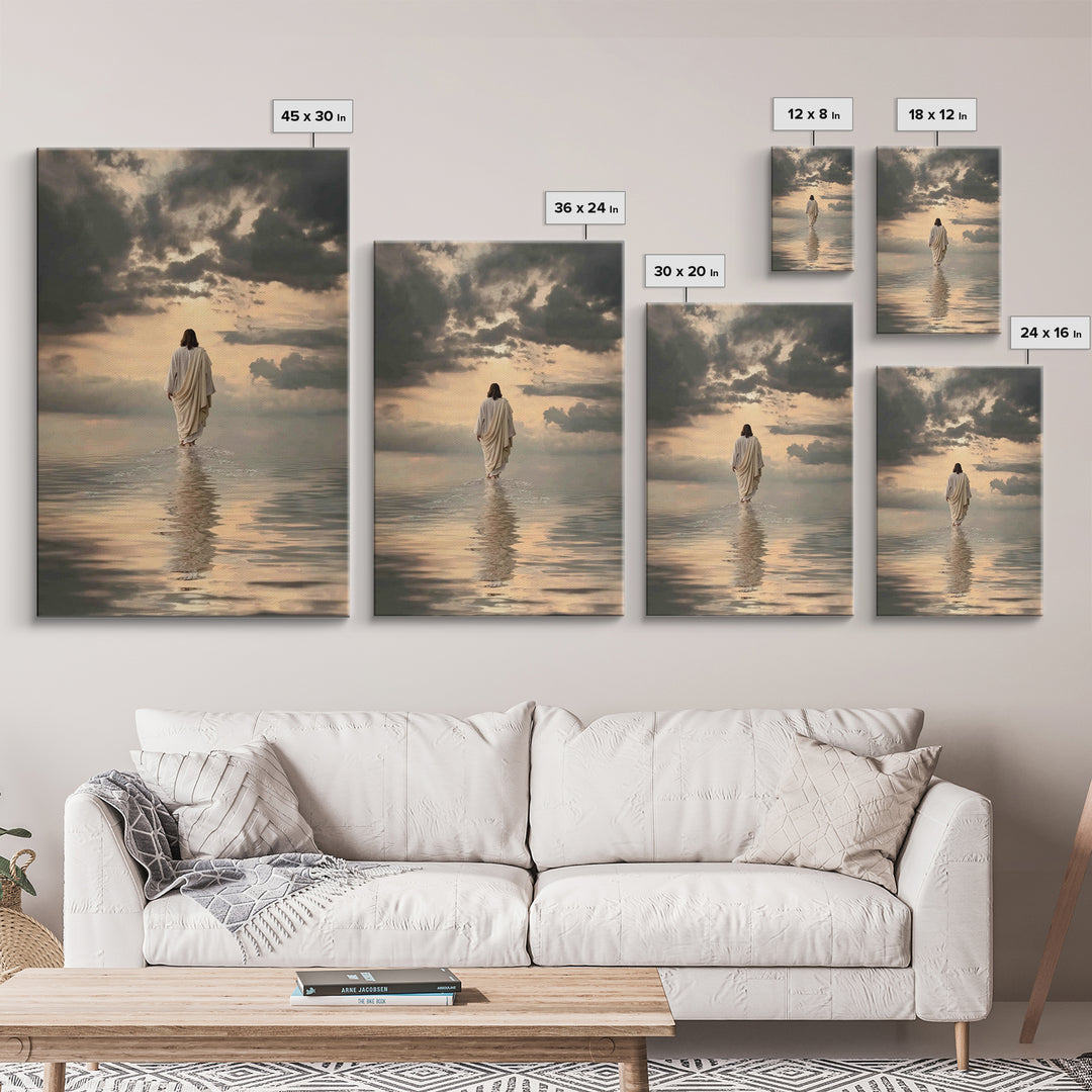 Eternal Walk, Framed Canvas Print, Christian Art Canvas, Christian Wall Art, Jesus Painting, Christian Decor, Christian Gift